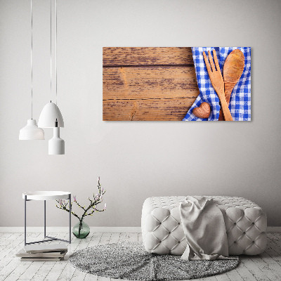 Schilderij op glas Houten bestek