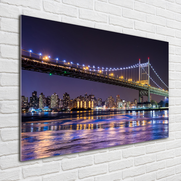 Foto schilderij op glas New York Bridge