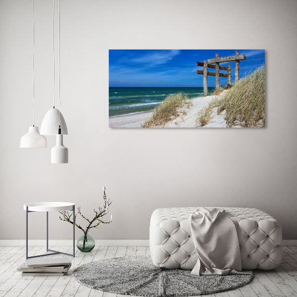 Schilderij op glas duinen aan zee
