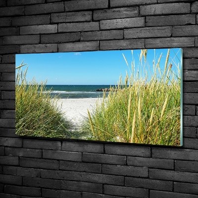 Schilderij glas duinen aan zee