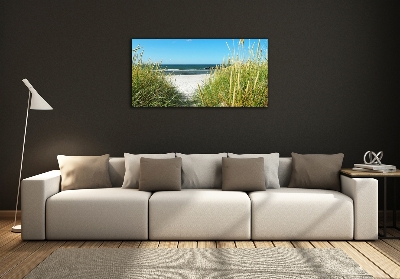 Schilderij glas duinen aan zee