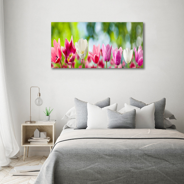 Glazen schilderij Tulpen
