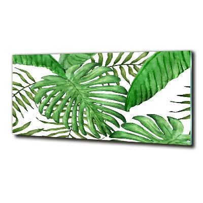 Schilderij glas Tropische bladeren