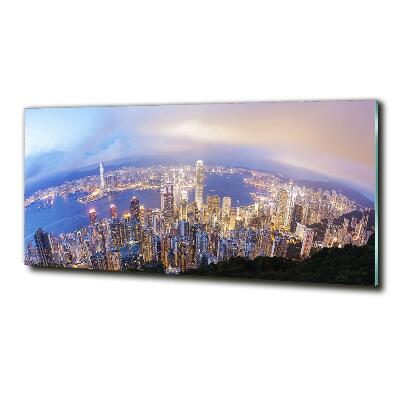 Foto obraz szklany Hongkong panorama