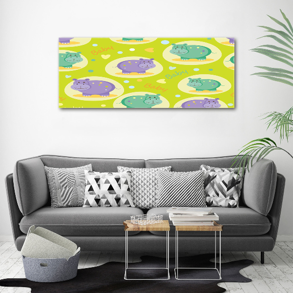 Schilderij op glas Nijlpaarden