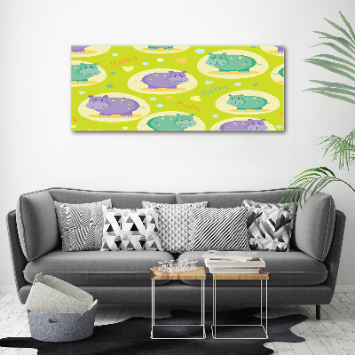 Schilderij op glas Nijlpaarden