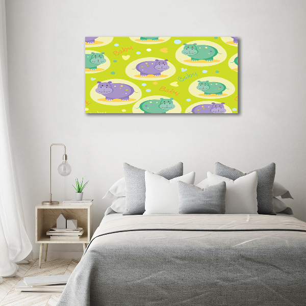 Schilderij op glas Nijlpaarden