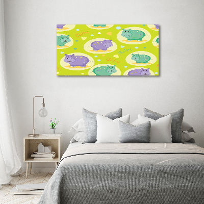 Schilderij op glas Nijlpaarden