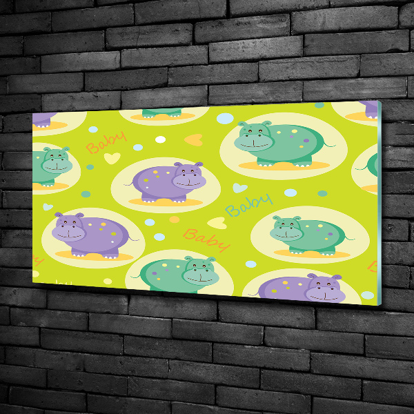 Schilderij op glas Nijlpaarden