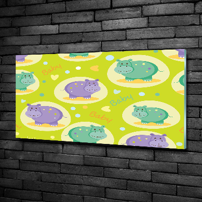 Schilderij op glas Nijlpaarden