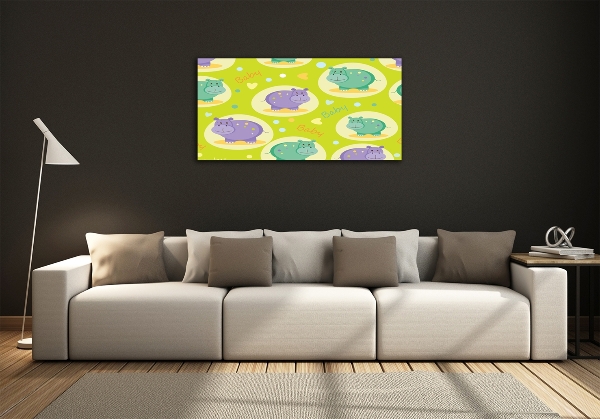 Schilderij op glas Nijlpaarden