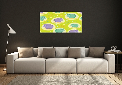 Schilderij op glas Nijlpaarden