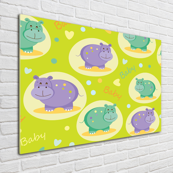 Schilderij op glas Nijlpaarden