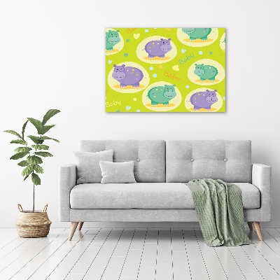 Schilderij op glas Nijlpaarden
