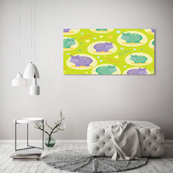 Schilderij op glas Nijlpaarden