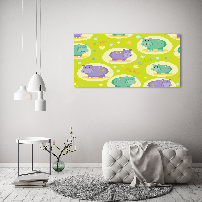 Schilderij op glas Nijlpaarden