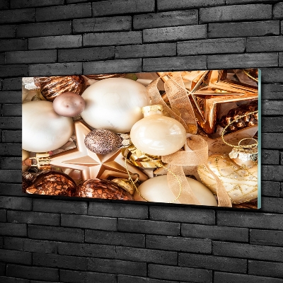 Foto schilderij op glas Kerstballen