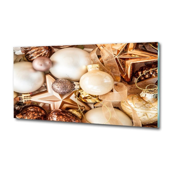 Foto schilderij op glas Kerstballen