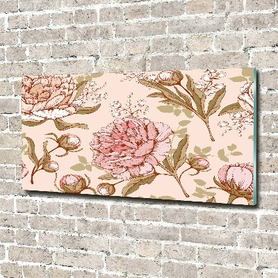 Foto schilderij op glas Pioenrozen