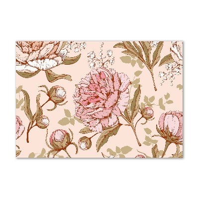 Foto schilderij op glas Pioenrozen