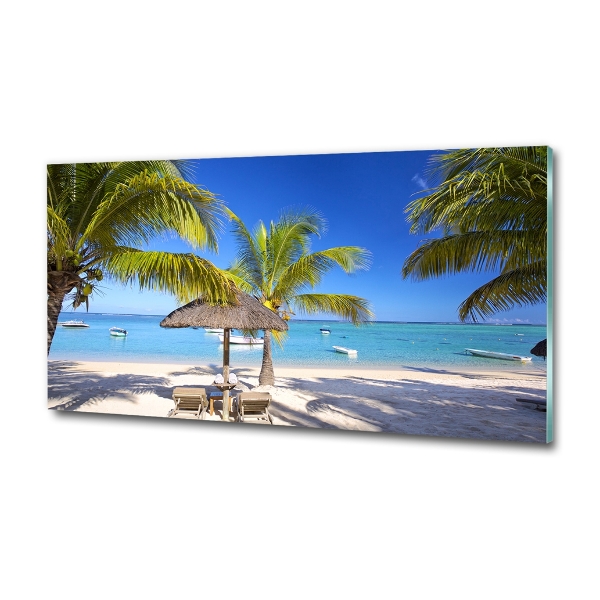 Foto schilderij op glas Mauritius Strand