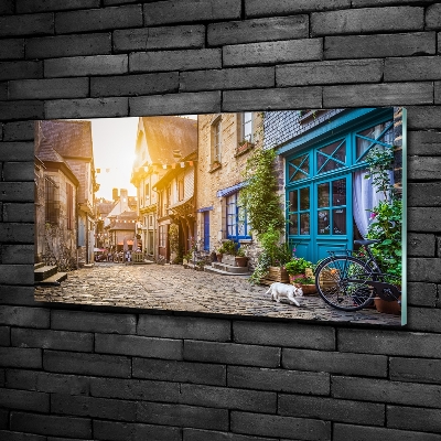 Schilderij op glas Een charmante straat