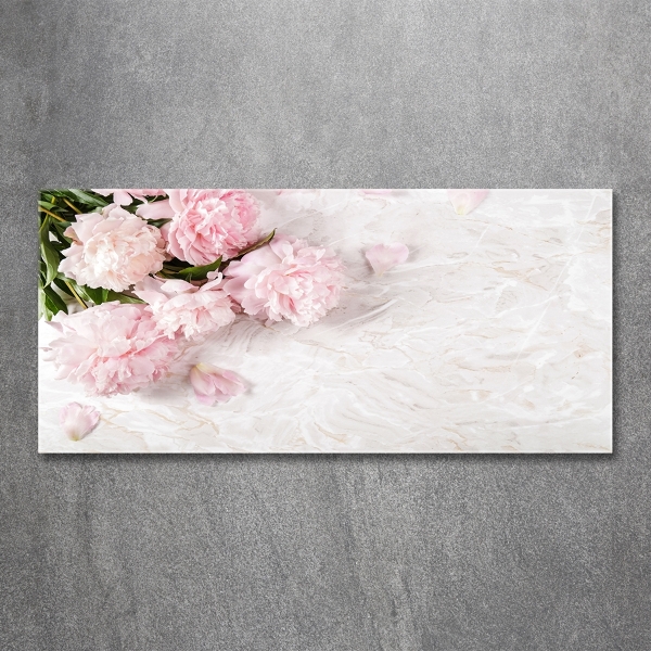 Schilderij op glas Pioenrozen