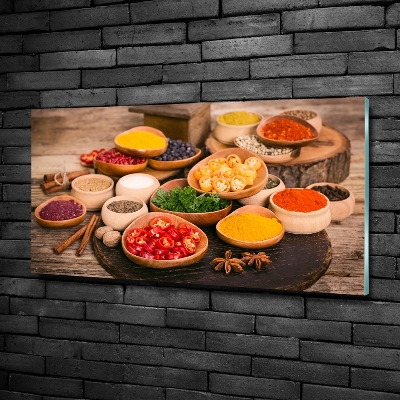 Schilderij op glas Specerijen en kruiden