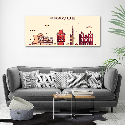 Schilderij glas Praagse gebouwen