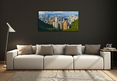 Foto obraz szklany Hongkong panorama