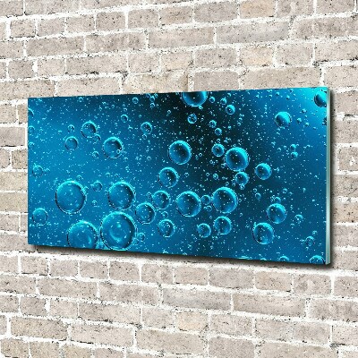Schilderij glas Bellen onder water