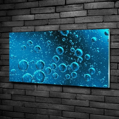Schilderij glas Bellen onder water