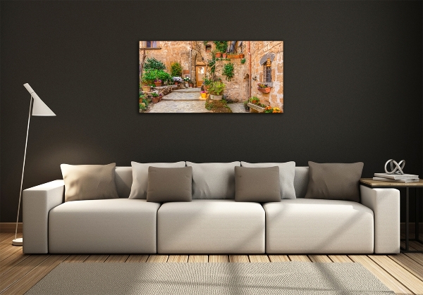 Glazen schilderij Een charmante straat