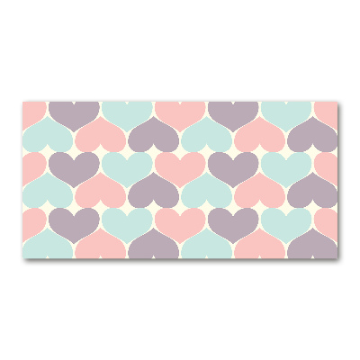 Schilderij glas Kleurrijke harten