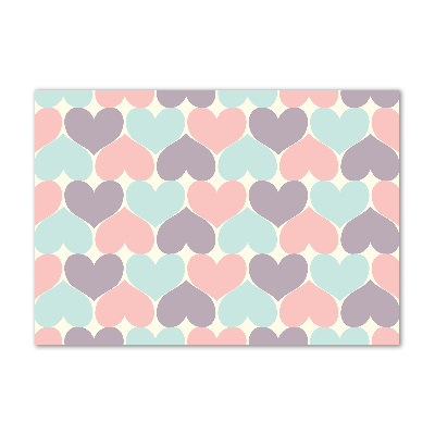 Schilderij glas Kleurrijke harten