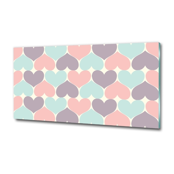 Schilderij glas Kleurrijke harten