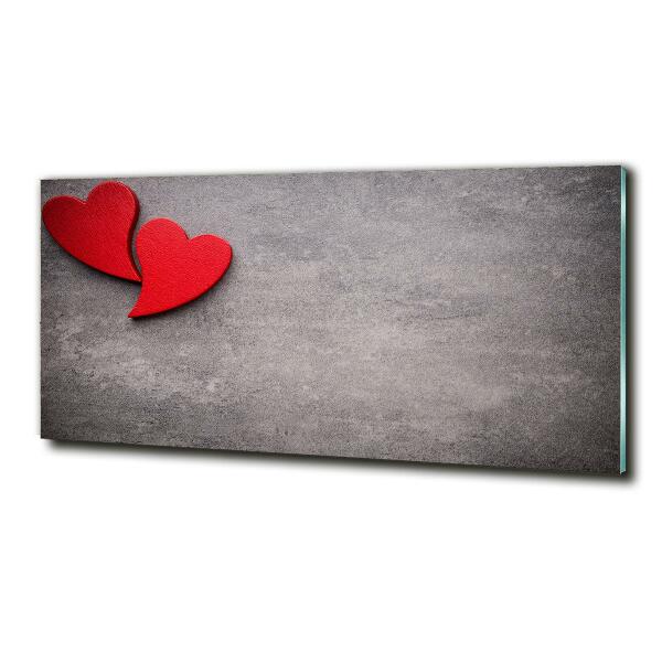 Glazen schilderij Rode harten