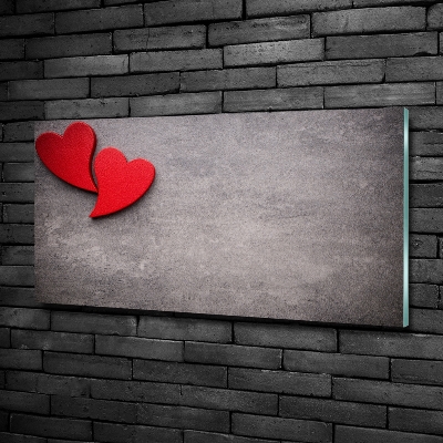 Glazen schilderij Rode harten