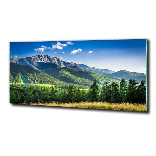 Schilderij glas Skischans in het Tatragebergte