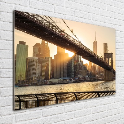 Foto schilderij op glas Brooklynbrug