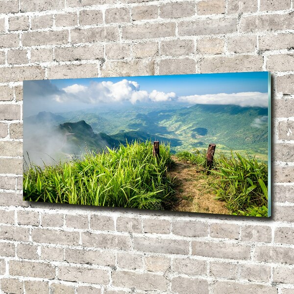 Schilderij glas Pad naar de top