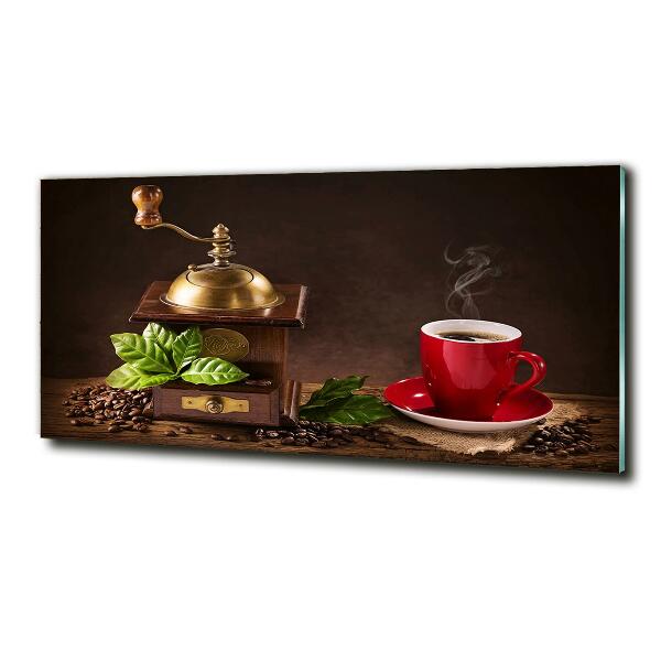Schilderij op glas Koffie en koffiemolen