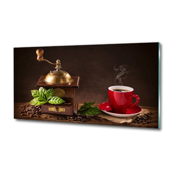 Schilderij op glas Koffie en koffiemolen
