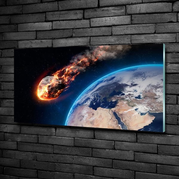 Foto schilderij op glas Vallende meteoor