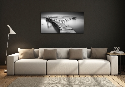 Schilderij op glas Houten steiger