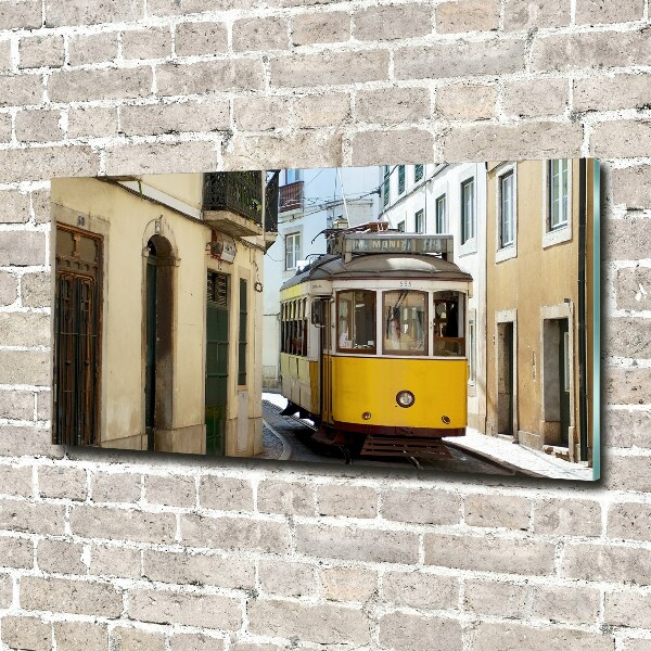 Schilderij glas Tram vanuit Lissabon