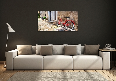 Glazen schilderij Rode fiets