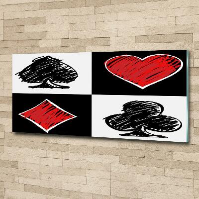 Schilderij glas Kaartkleuren