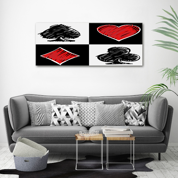 Schilderij glas Kaartkleuren