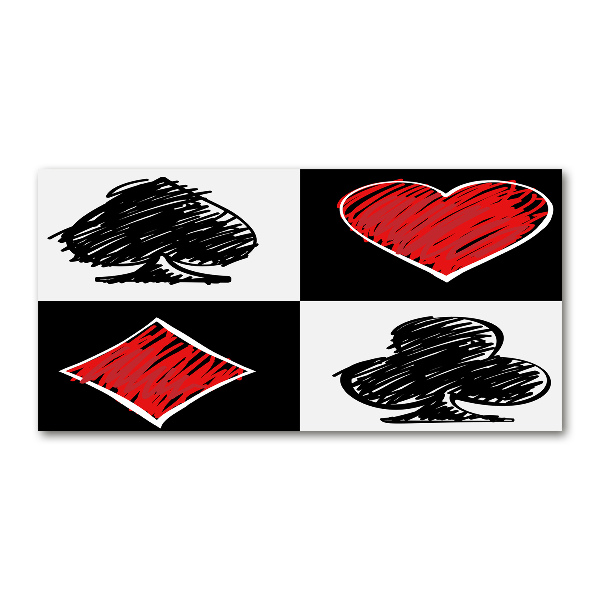 Schilderij glas Kaartkleuren